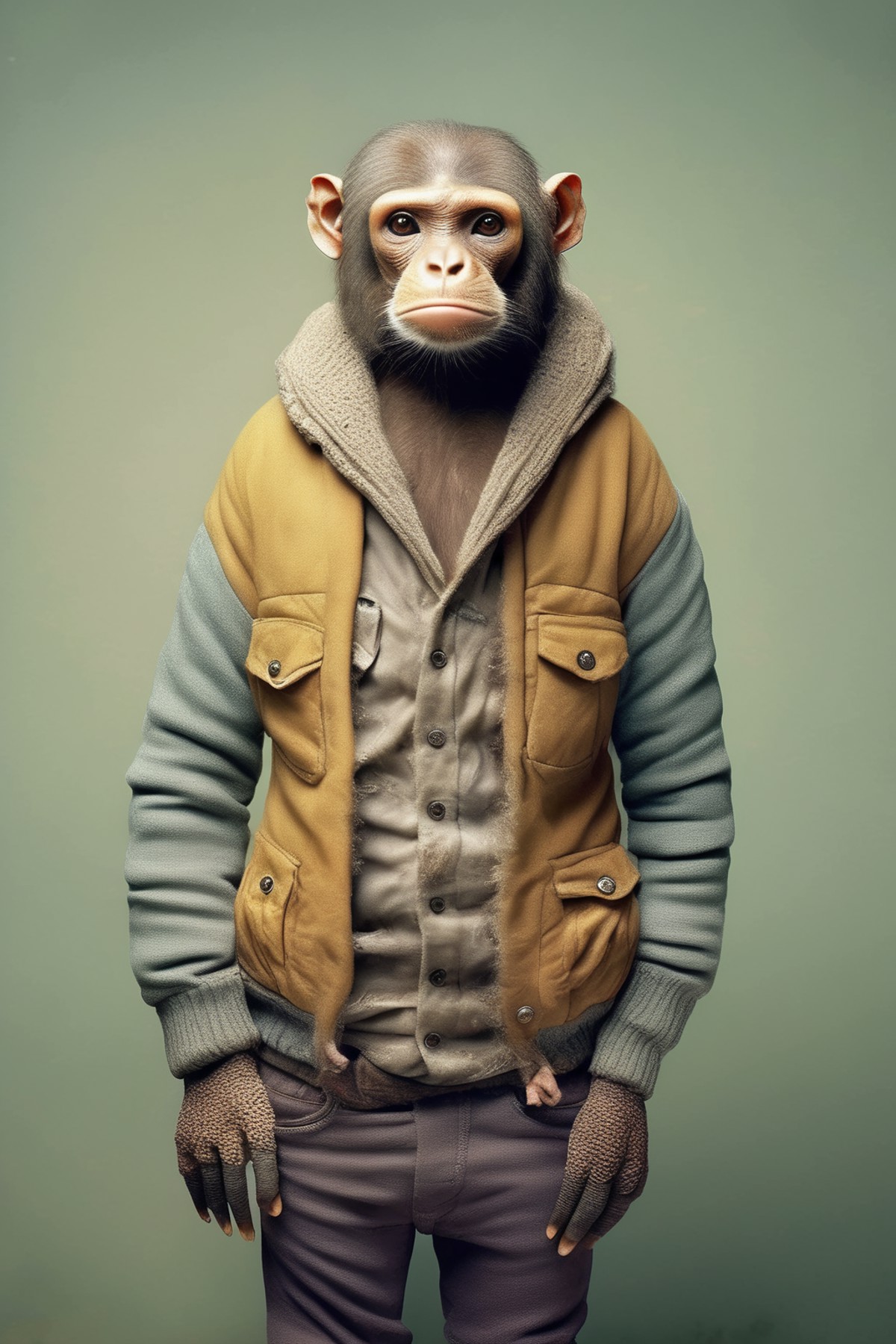 <lora:Dressed animals:1>Dressed animals - animal looking like human in clothes